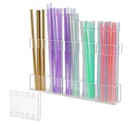 Umllpet Porte-pailles en acrylique à 5 compartiments avec ruban adhésif - Organiseur pour porte d'armoire, cuisine, café - Convient pour les gobelets Stanley de 30 à 40 oz - En acier inoxydable et