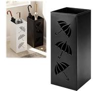 Umllpet Porte-parapluie, en métal, carré, pour décoration de la maison et du bureau, pour parapluies, bâtons de marche, papier d'emballage, bâtons de trekking, noir