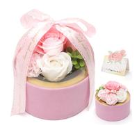 Umllpet Rose Éternelle Cadeau Femme, Bouquet de Roses de Savon Artificielles avec Boîte Cadeau et Carte de Vœux Offerte, Idéal pour Saint Valentin, Fête des Mères, Anniversaire et Maman (Rose)