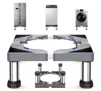 Umllpet Support de machine à laver avec 4 pieds, socle réglable avec fonction d'absorption des chocs antidérapante pour réfrigérateur, machine à laver, hauteur réglable 18-21 cm, charge d'ours 200 kg