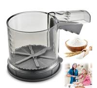 Umllpet Tamis de Farine Acier Inoxydable, Double Maille Tamis à Farine à Une Main, Cuisson Tasse de Tamis pour Sucre Glace, Cacao, Farine, Poudre d'Amandes et épices