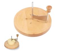 Umllpet Trancheuse à fromage ronde 19,5 cm en bambou Girolle pour tête de moine, grattoir à fromage pour fines fleurs de fromage et roses au chocolat, coupe-fromage stable pour cuisine et plateau de