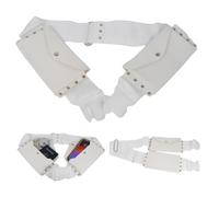 UMMA ESSENTIALS Ceinture Ahram Ihram pour Hajj et Umrah - Taille unique réglable, antivol avec poches à boutons et support de téléphone, s'adapte jusqu'à 129,5 cm de tour de taille - Blanc