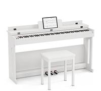 UMOMO UMP-716 Piano numérique lesté avec banc avec marteau 88 touches, clavier de piano électrique pour débutant avec USB et MIDI, blanc