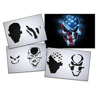 UMR-Design AS-062 ami skull Pochoir pour aérographe Step by Step Size M