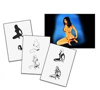 UMR-Design AS-137 pinup Pochoir pour aérographe Step by Step Size S