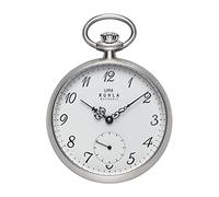 UMR RUHLA Montre gousset mécanique, remontage manuel, boîtier en acier inoxydable, argent squeletté