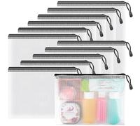 Umriox Pochette Transparente Zippée 12Pcs, Sac en PVC de Haute Qualité, Résistant à l'Humidité et à l'Huile, A5 (24 x 18 cm), Noir, 1 Pièce