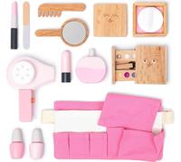 UMU® Coffret cosmétique enfant en bois 12 pièces - Mallette cosmétique pour enfants de 2, 3, 4 et 5 ans