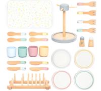 UMU® Ensemble de salle à manger pour enfants en bois 28 pièces - ensemble de salle à manger pour enfants de 2, 3, 4 et 5 ans