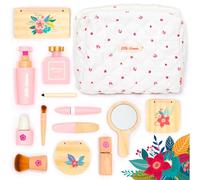 UMU® Kit de Maquillage en Bois pour Enfants - Trousse avec Miroir, Parfum, Mallette Cosmétique pour Jeu de Rôle - 17 Pièces, Jouets en Bois pour Filles de 3, 4, 5 Ans
