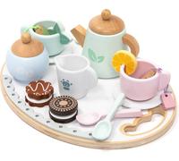 UMU® Service à thé pour enfants avec plateau en bois 20 pièces - set de petit déjeuner pour les enfants de 2, 3, 4 et 5 ans