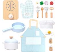 UMU® Set de cuisine pour enfants en bois 18 pièces - Cuisine pour enfants à partir de 2, 3, 4 et 5 ans