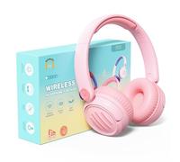 UMUTOO Casque Bluetooth sans fil pour enfants avec charge rapide USB-C, microphone et limiteur de volume de 85 dB, pliable et léger avec AUX pour l'école, les voyages (rose)