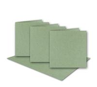UmWelt by Gustav Neuser Lot de 25 cartes pliantes en papier kraft vintage, vertes, carrées, 150 x 150 mm, 15 x 15 cm, recyclées, 220 g, vierges, durables
