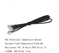 UMXJEXU Lot de 10 capteurs de température 10k B3435, sonde de température Fixe de Surface, Ouverture M3, 3,2 mm, Longueur 20 cm, thermistance XH2,54-2P NTC