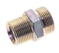 UN 1-7/16''-12 x 1'' NPT Embout double en acier zingué ORFS 400 Bar - Hydraulique