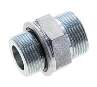 UN 1-7/16''-12 x M33x2 Embout double en acier zingué ORFS 400 Bar - Hydraulique