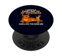 Un Abyssin Abyssin drôle Que Je bouscule Tous Les Jours, Maman, Papa PopSockets PopGrip Adhésif