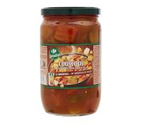 Un accompagnement oriental prêt à réchauffer - Carrefour Sensation coucous de légumes à l'orientale, bocal en verre de 660g - Lot de 4