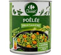 Un accompagnement rapide et savoureux pour vos repas quotidiens - CARREFOUR CLASSIC' Poêlée printanière, mélange de légumes cuisinés sous vide, 580g - Lot de 4