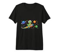 Un Adorable bébé T-Rex Souriant et Amical Vole dans l'espace T-Shirt Haut de Gamme