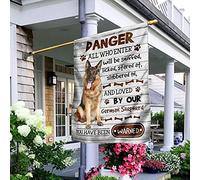 Un Adorable Berger Allemand. Vous Êtes Prévenus ! Drapeau De Décoration Double Face Jardin Signe Coupe-Vent Et Étancheune Drapeau De Jardin Décoration Pour Extérieure Balcon Pelouse M