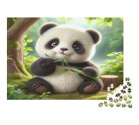 Un Adorable Panda Mange du Bambou Puzzles 1000 Pièces Papier recyclé pour Adultes Puzzle pour Adultes Impossible Difficile Stimulant Activité Amusante pour la Maison 52x38cm/1000pcs