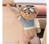 Un adorable petit distributeur/boîte à mouchoirs en forme d'ourson pour voiture, compatible avec différents modèles et faisant office d'accessoire intérieur. Un petit objet charmant et ludique pour l'