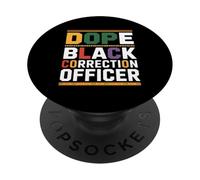 Un Agent correctionnel Noir drôle Dit sa fierté PopSockets PopGrip Adhésif