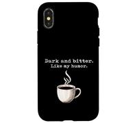 Un Amateur de café Noir drôle, Sombre et amer, Tout comme Mon Humour Coque pour iPhone X/XS