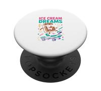 Un Amateur de crème glacée rêve d'être obsédé par Un passionné de Desserts Amusants PopSockets PopGrip Adhésif
