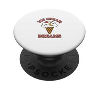 Un Amateur de crème glacée rêve d'être obsédé par Un passionné de Desserts Amusants PopSockets PopGrip Adhésif