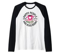 Un Amateur de Livres Accro au café lisant Un Nerd Bibliophile Manche Raglan