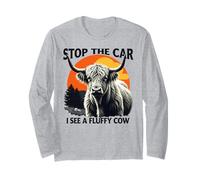 Un Amateur de Vaches des Highlands rétro et drôle, arrête la Voiture, Je Vois Une Vache Moelleuse Manche Longue