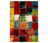 UN AMOUR DE TAPIS - Tapis moderne 215 - tapis moderne belo - noir, vert, bleu, rouge, orange - 100 x 100 cm