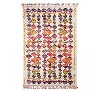 UN AMOUR DE TAPIS - tous petit tapis berber tribal mk 01 bleu, écru, jaune, gris, orange, noir, gris, beige, rose, vert, blanc - 40 x 60 cm - tapis berbère inspi 4562