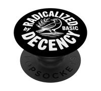 Un Amoureux de la Nature avec des Oiseaux Floraux rétro radicalisé par Une décence élémentaire PopSockets PopGrip Adhésif