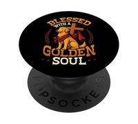 Un Amoureux des Chiens Golden Retriever est béni par Un Golden PopSockets PopGrip Adhésif