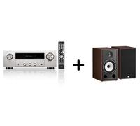 Un ampli Denon DRA-900H Argent + une paire d'enceintes bibliothèque Triangle BR03 Noyer