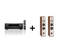 Un ampli Denon DRA-900H Noir + une paire d'enceintes colonne Triangle BR08 Chêne