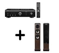 Un ampli Denon PMA-600NE Noir + une paire d'enceintes colonne Cabasse Jersey MC170 Chêne