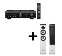 Un ampli Denon PMA-600NE Noir + une paire d'enceintes colonne Cabasse Jersey MT32/2 Edition spéciale Blanc mat