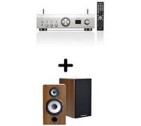 Un ampli Denon PMA-900HNE Argent + une paire d'enceintes bibliothèque Cabasse Antigua MT32/2 Noyer Argent G