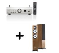 Un ampli Denon PMA-900HNE Argent + une paire d'enceintes colonne Cabasse Jersey MT32/2 Noyer