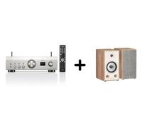 Un ampli Denon PMA-900HNE Silver + une paire d'enceintes bibliothèque Triangle BR03 Chêne Clair