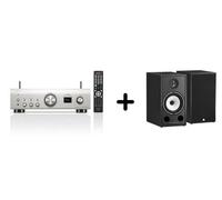 Un ampli Denon PMA-900HNE Silver + une paire d'enceintes bibliothèque Triangle BR03 Noir