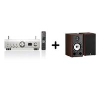 Un ampli Denon PMA-900HNE Silver + une paire d'enceintes bibliothèque Triangle BR03 Noyer