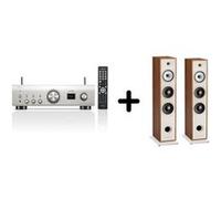 Un ampli Denon PMA-900HNE Silver + une paire d'enceintes colonne Triangle BR08 Chêne Argent E