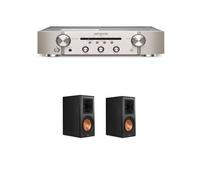 Un ampli Marantz PM6007 Argent et Or + une paire d'enceintes bibliothèque Klipsch RP-600M Ebony